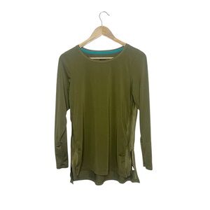 REI Women’s Dark Green Lightweight Mesh Base M Layer Long Sleeve Top Winter Hike